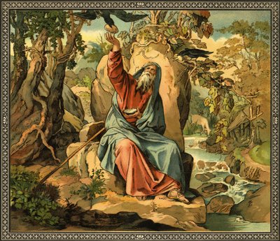 Elijah Fed by the Ravens - Bible by Unknown